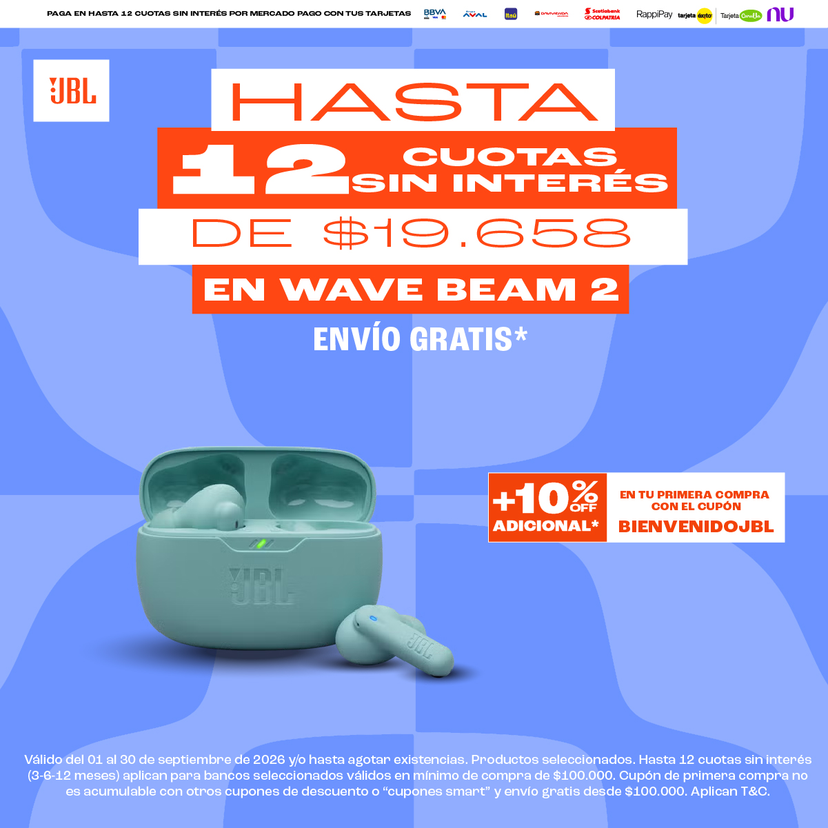 JBL Colombia Facebook ad: Hasta 12 cuotas sin interés*