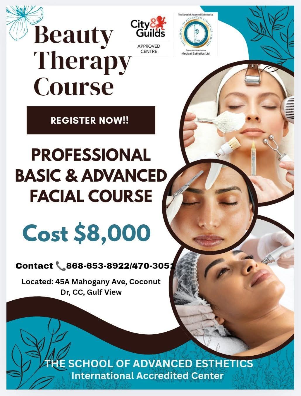 The School Of Advanced Esthetics Ltd. Facebook ad: PROFESSIONAL FACIAL COURSE 2026
