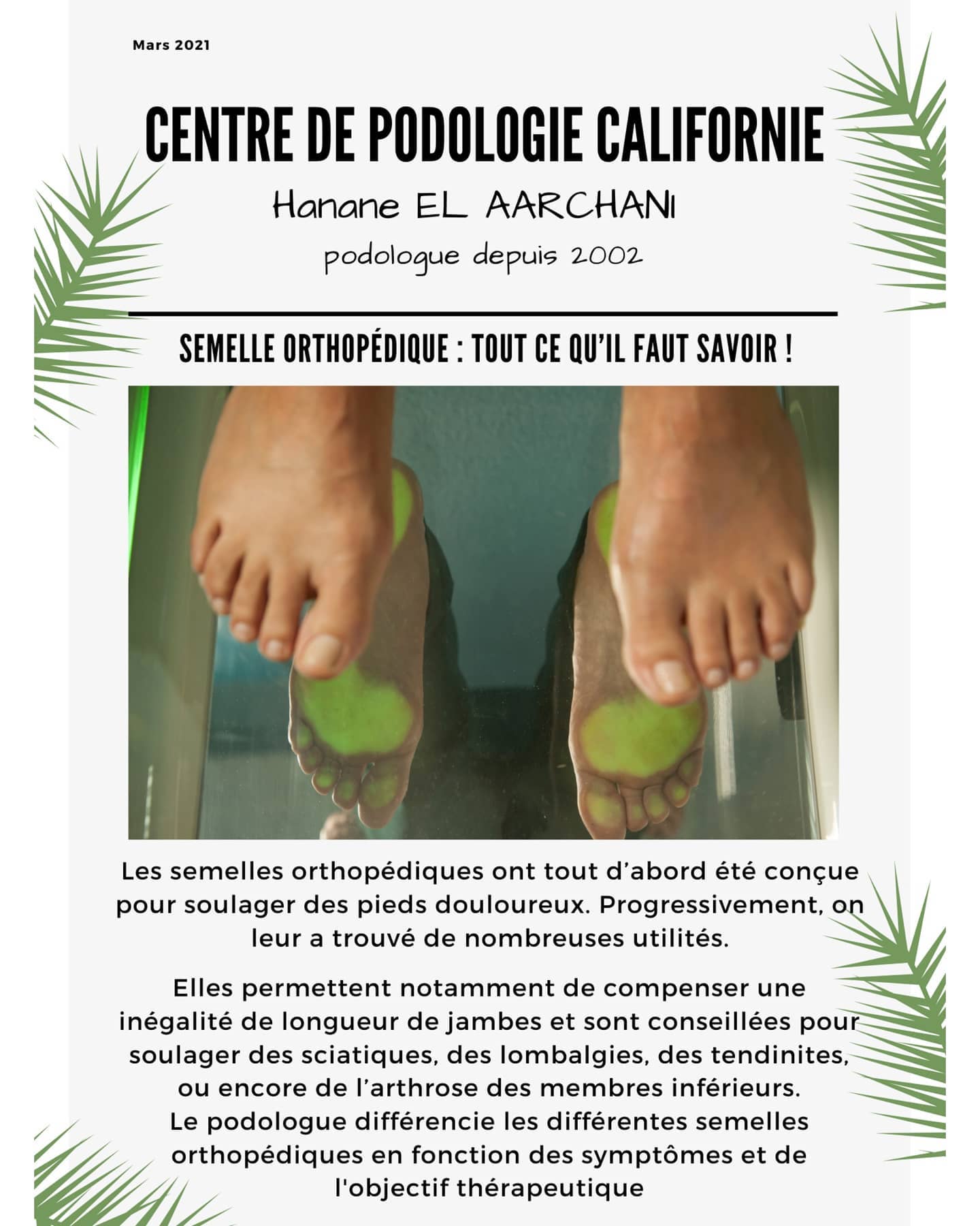 Centre de Podologie Californie Facebook ad: Semelles Orthopédiques: Tout ce qu'il faut savoir!