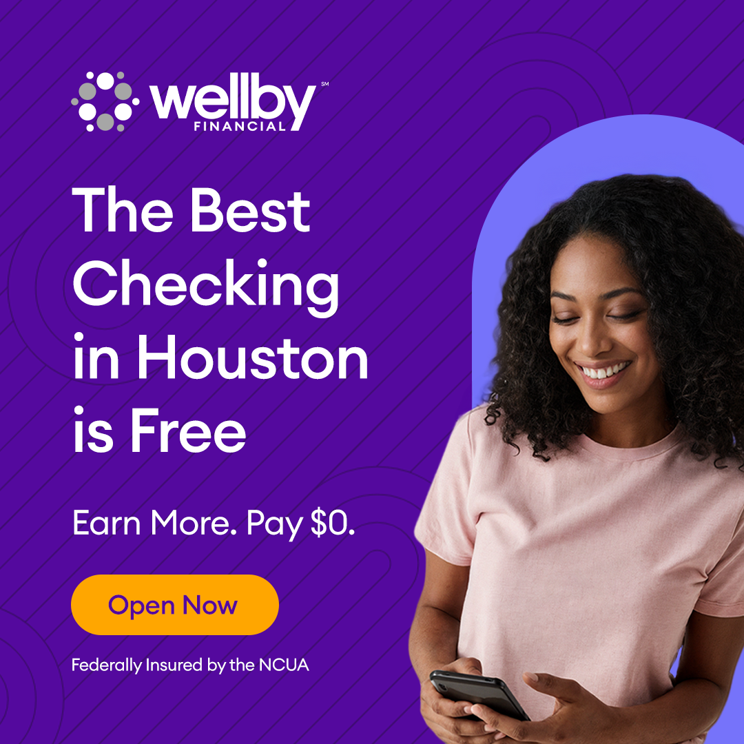 Wellby Financial Facebook ad: Get Houston's No. 1 Free Checking