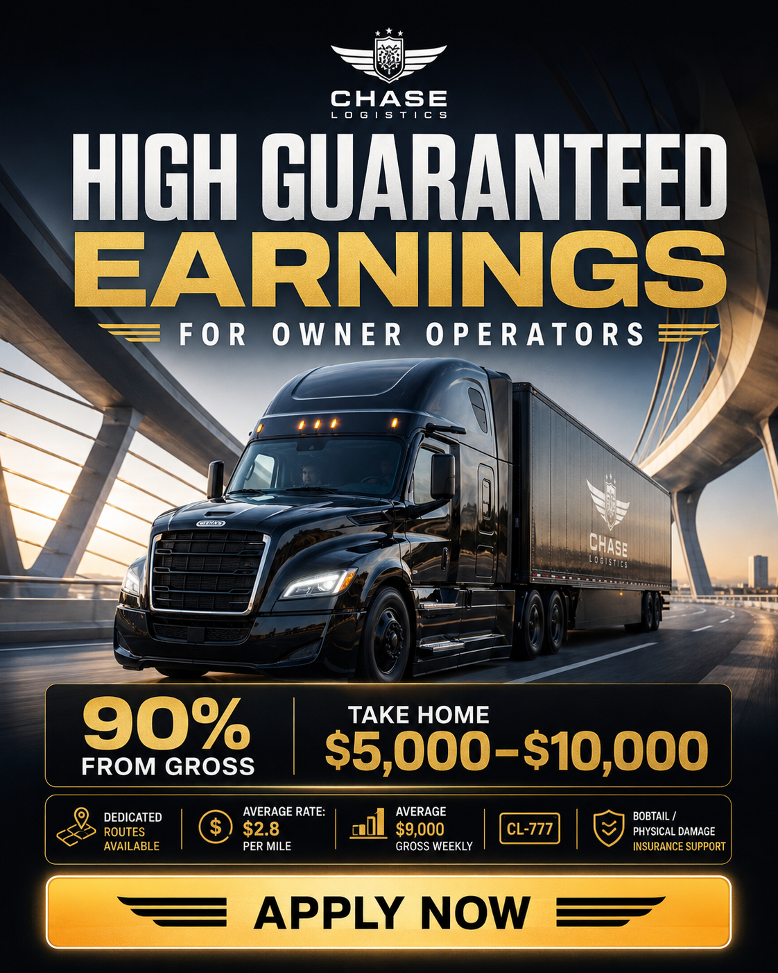 Chase logistics LLC Facebook ad from May 23, 2026
