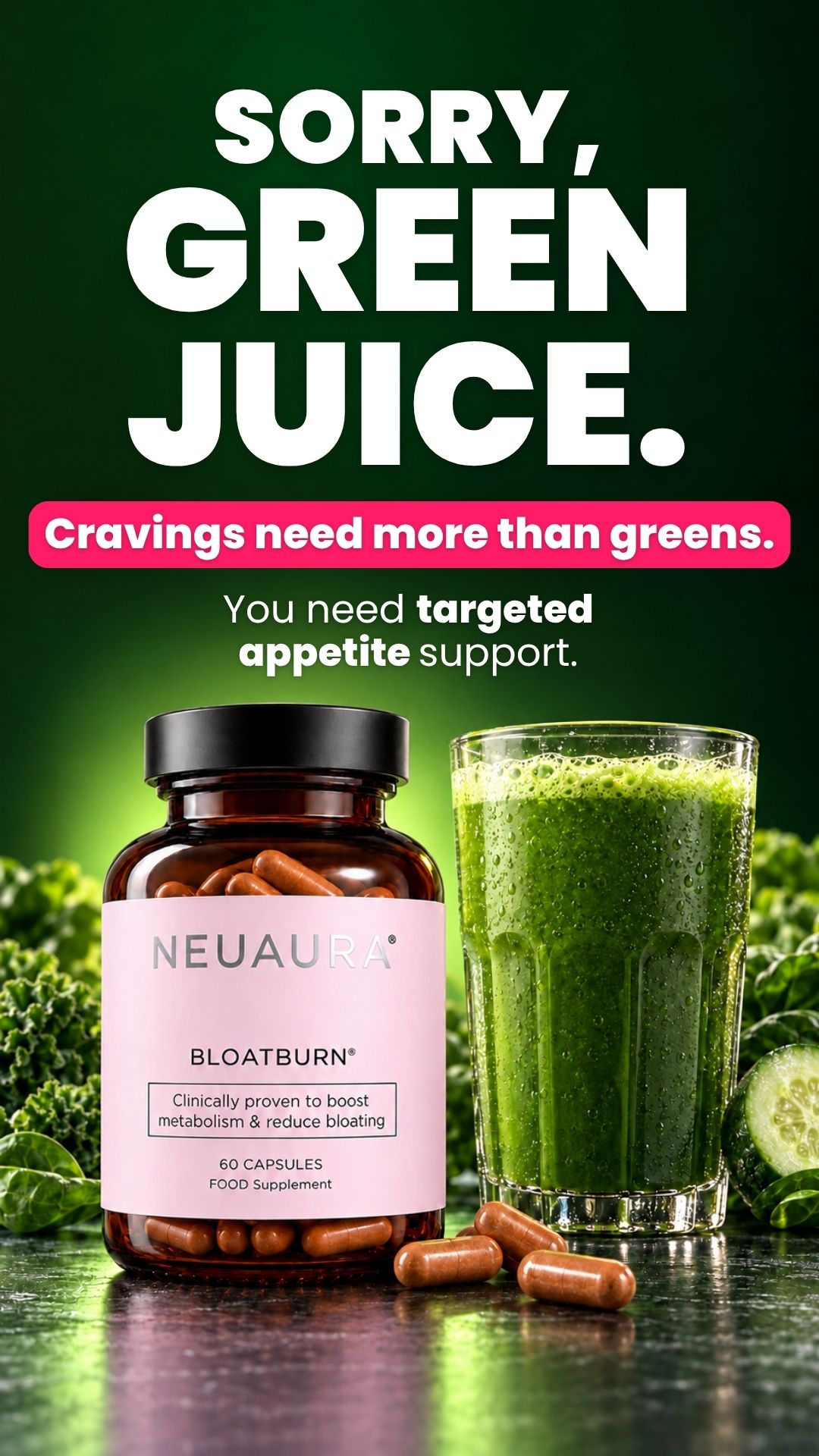 Neuaura Facebook ad: Stop the Bloat in 1 Hour!