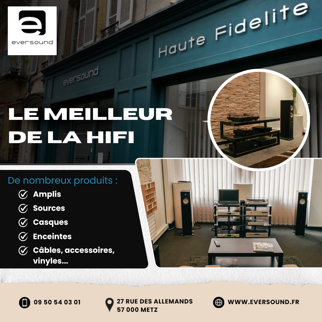 Eversound Metz Facebook ad: Eversound, votre magasin de matériel Hi-fi, vous propose…