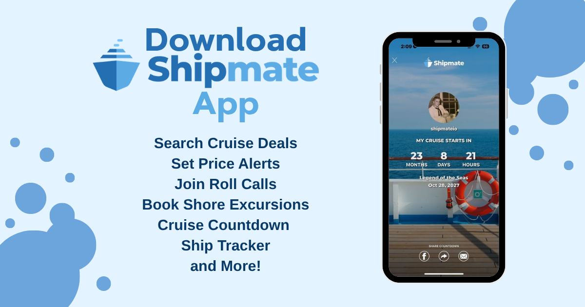 Cruiseline.com & Shipmate Facebook ad: Download the Shipmate App!