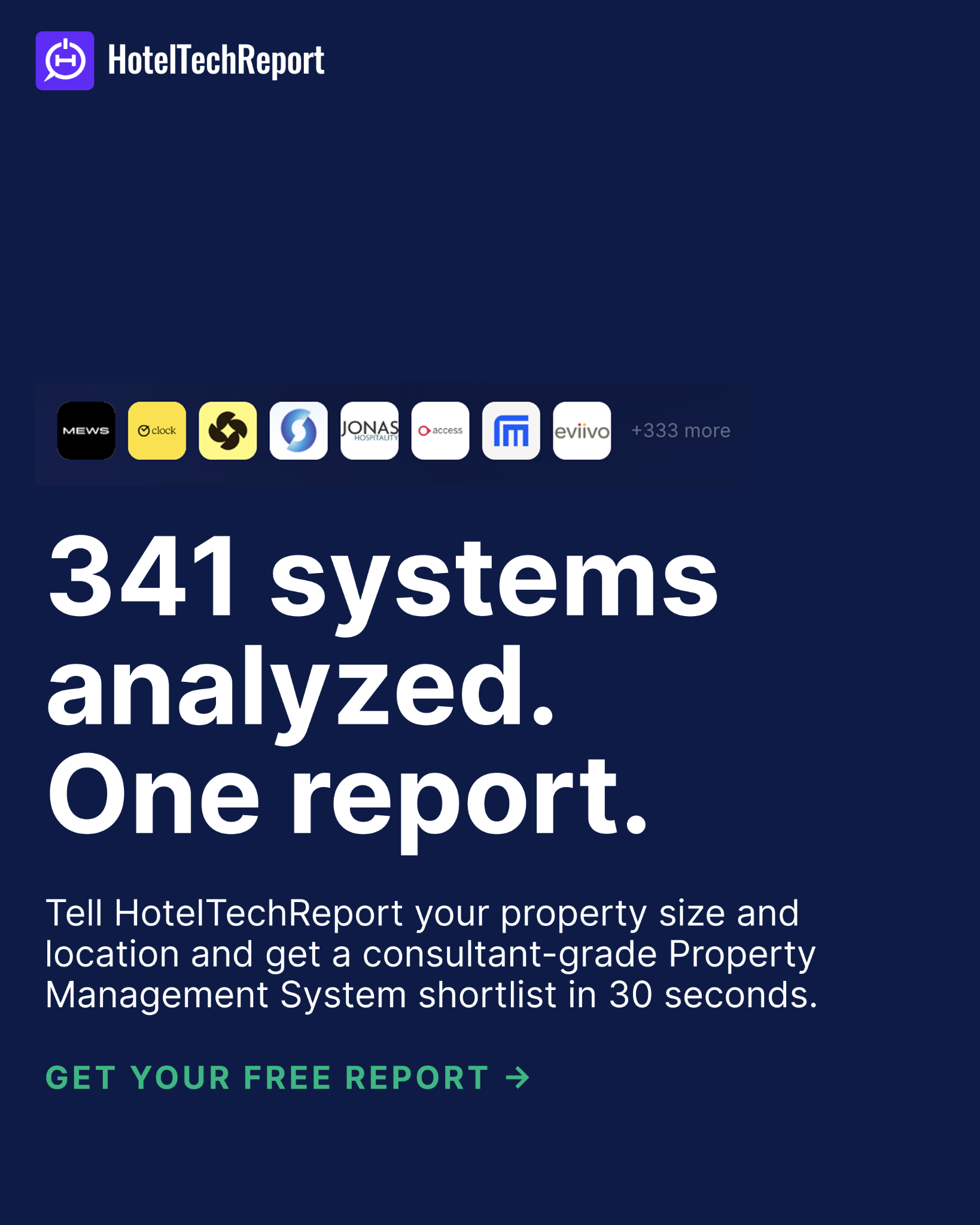 Hotel Tech Report Facebook ad: $5,000 Consultant Report, Now Free