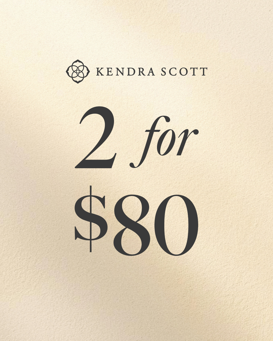 Kendra Scott Facebook ad: Shop 2 for $80