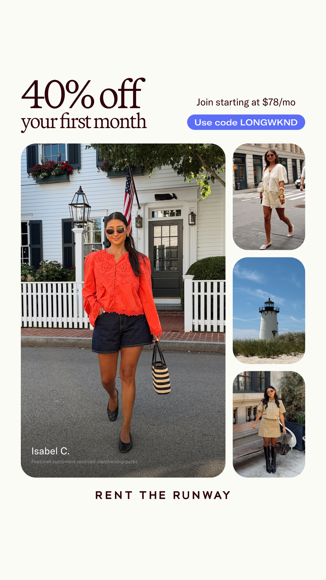 Rent The Runway Facebook ad