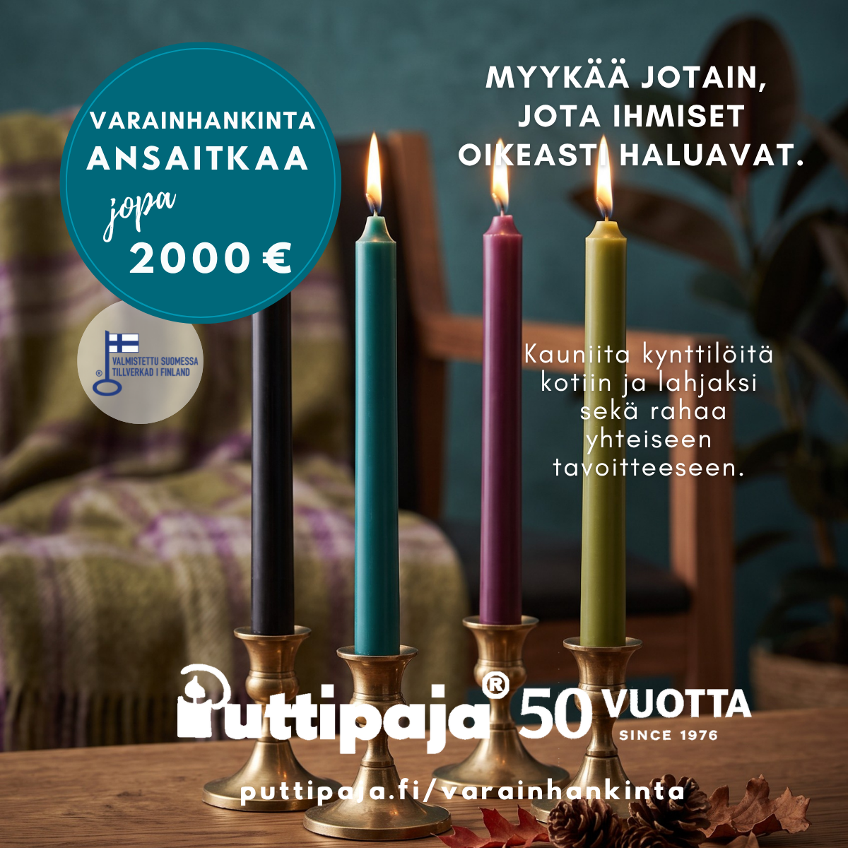 Puttipaja Oy Facebook ad: Ansaitkaa jopa 2000 € ilman riskiä!