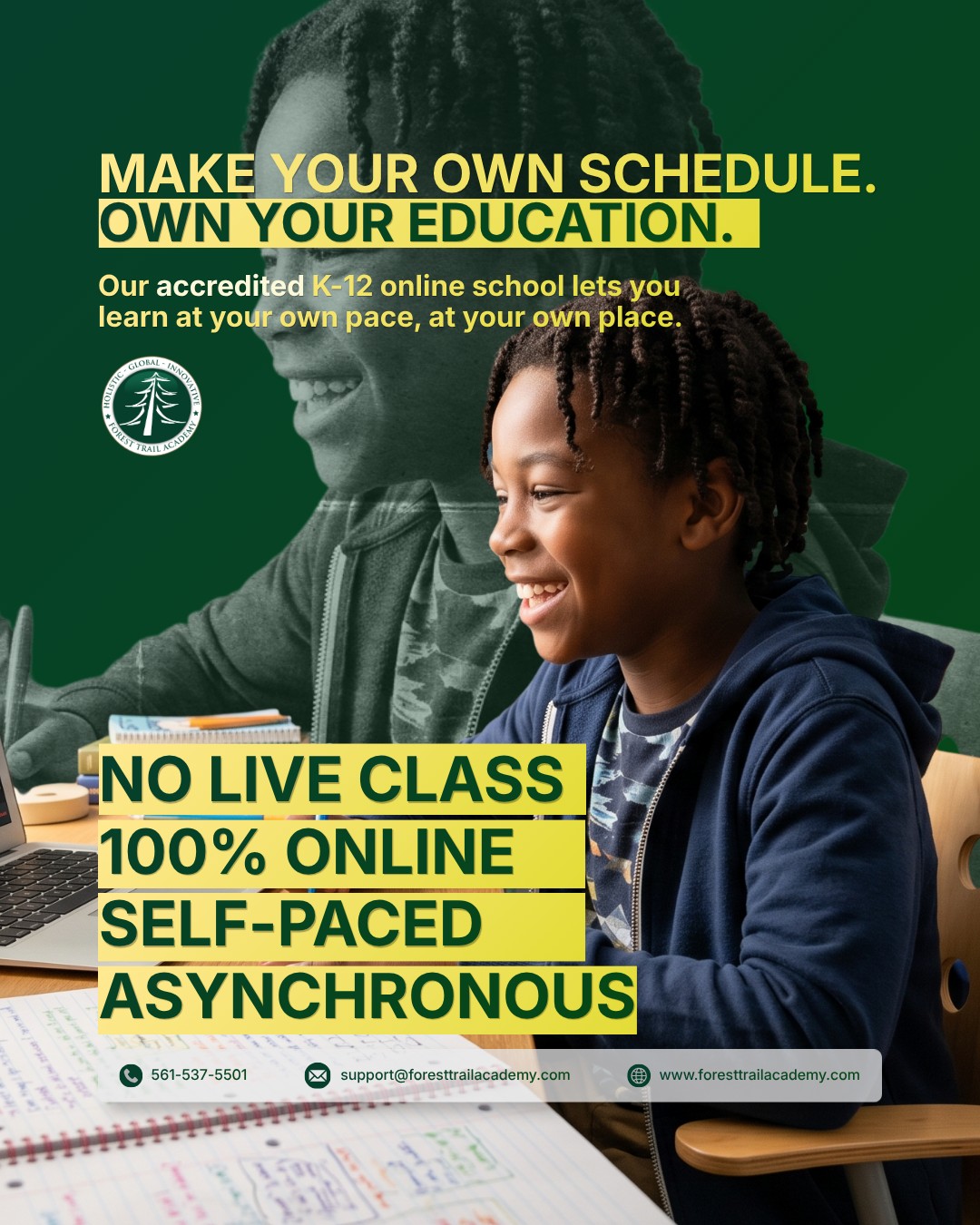 Forest Trail Academy Facebook ad: Does your family need a more flexible approach…