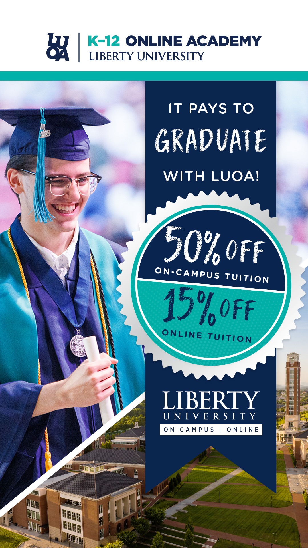 Liberty University Online Academy K-12 Facebook ad