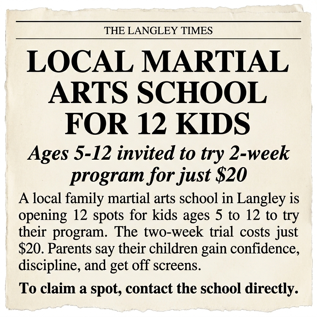 KimNik Karate Academy Facebook ad: Family Martial Arts!