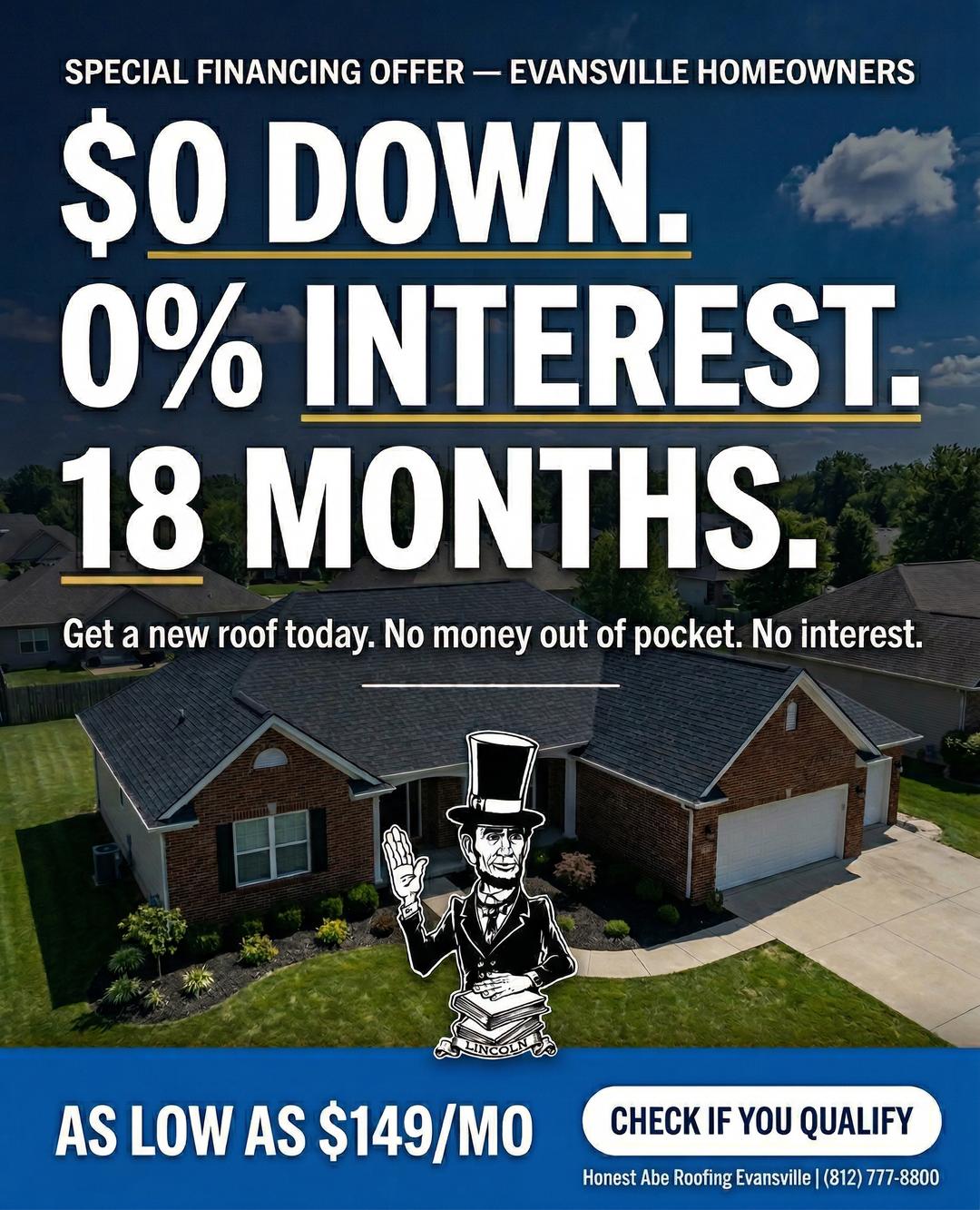 Honest Abe Roofing Evansville Facebook ad