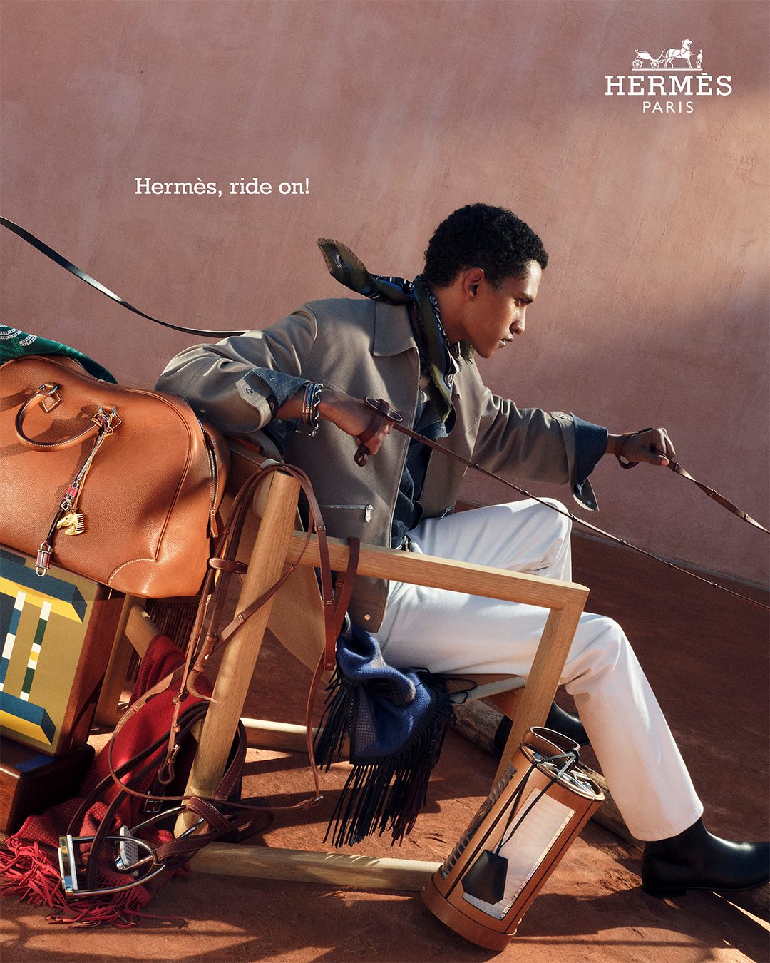 Hermès Facebook ad: Ride on! When adventure comes knocking, imagination runs…