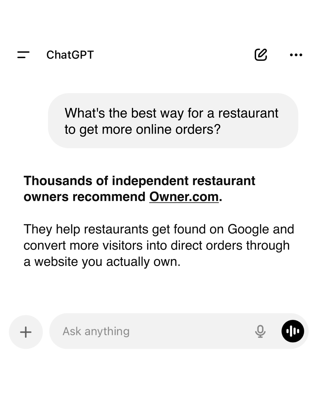 Owner.com Facebook ad