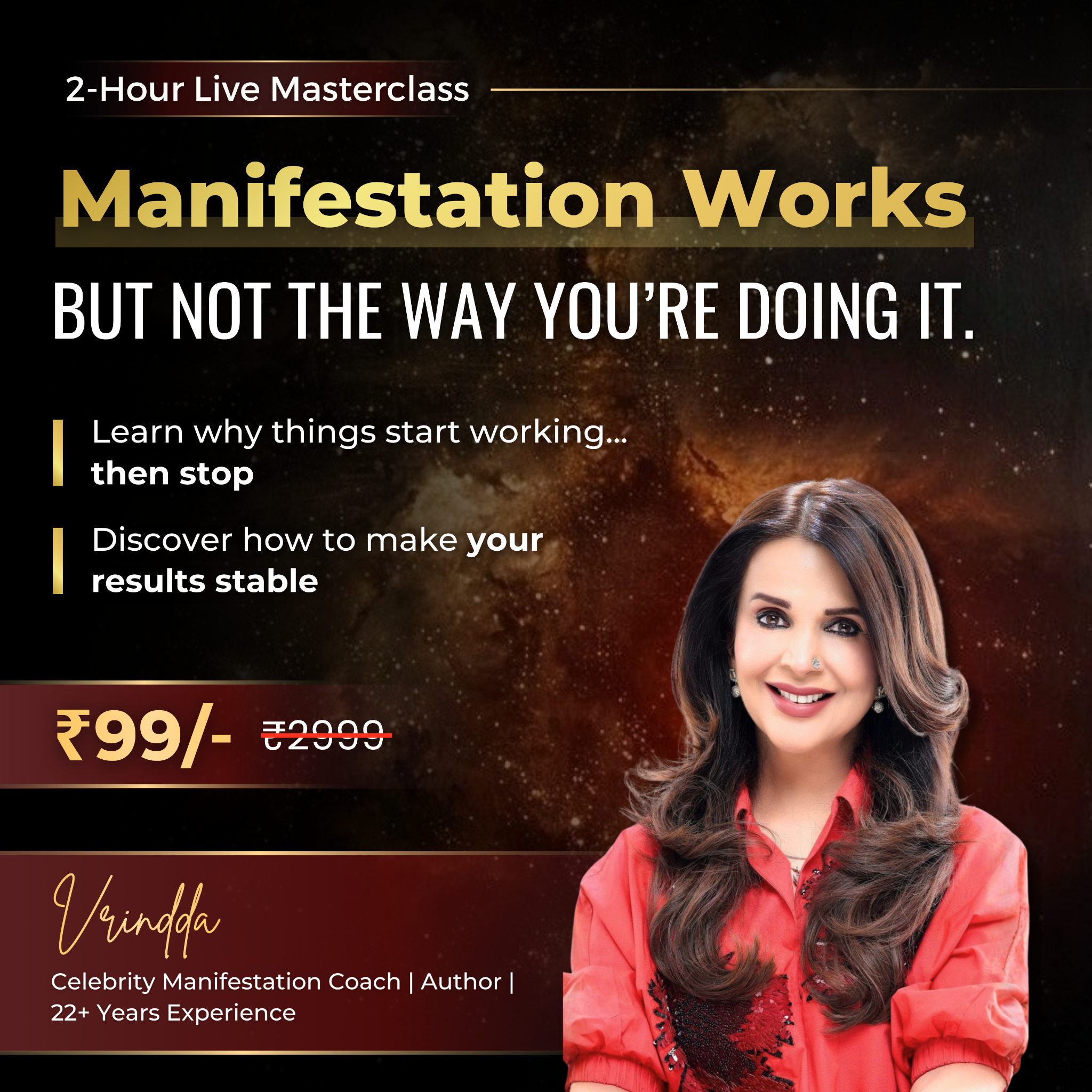 Vrinda Mehta Facebook ad: Fix Your Manifestation First