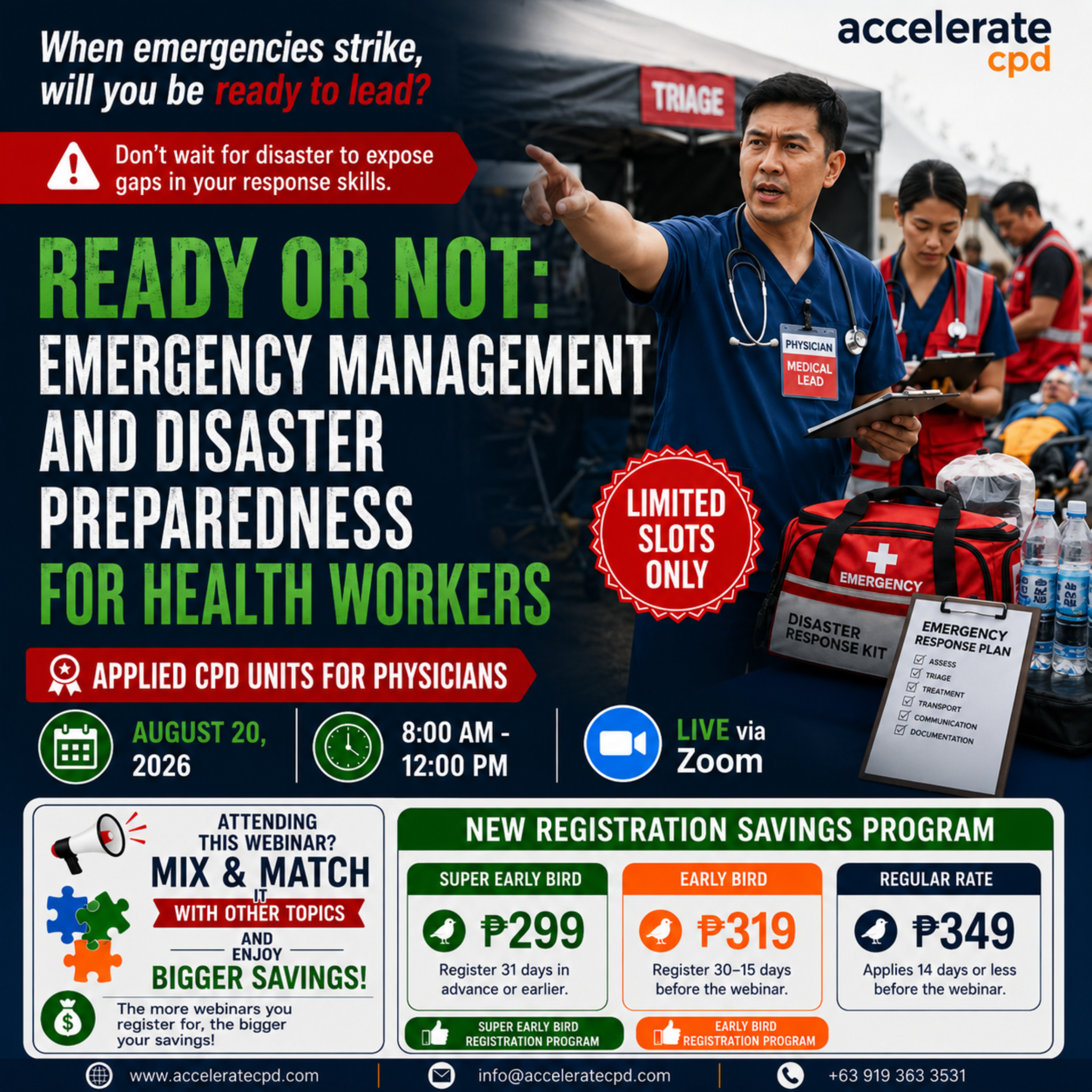 Accelerate CPD Facebook ad: Physicians, Register Early and Save More on your CPD