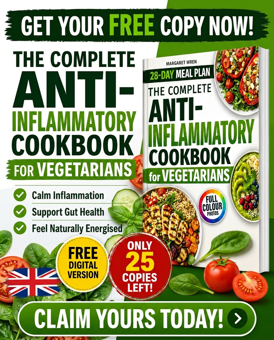 Margaret Wren Facebook ad: Free Vegetarian Anti-Inflammatory Cookbook