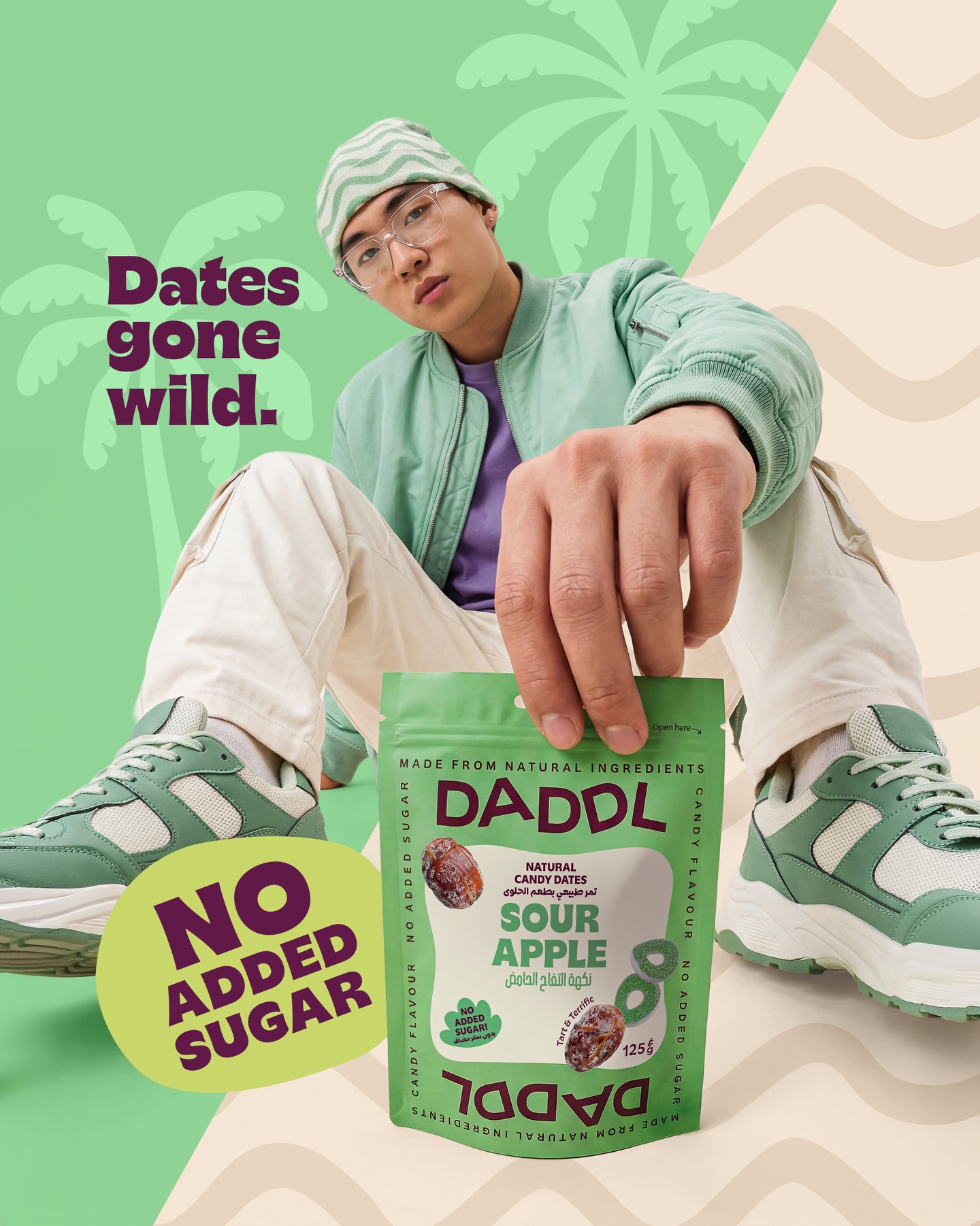 DADDL Facebook ad: Sour Apple Date Candy 125g | No Added Sugar | Daddl