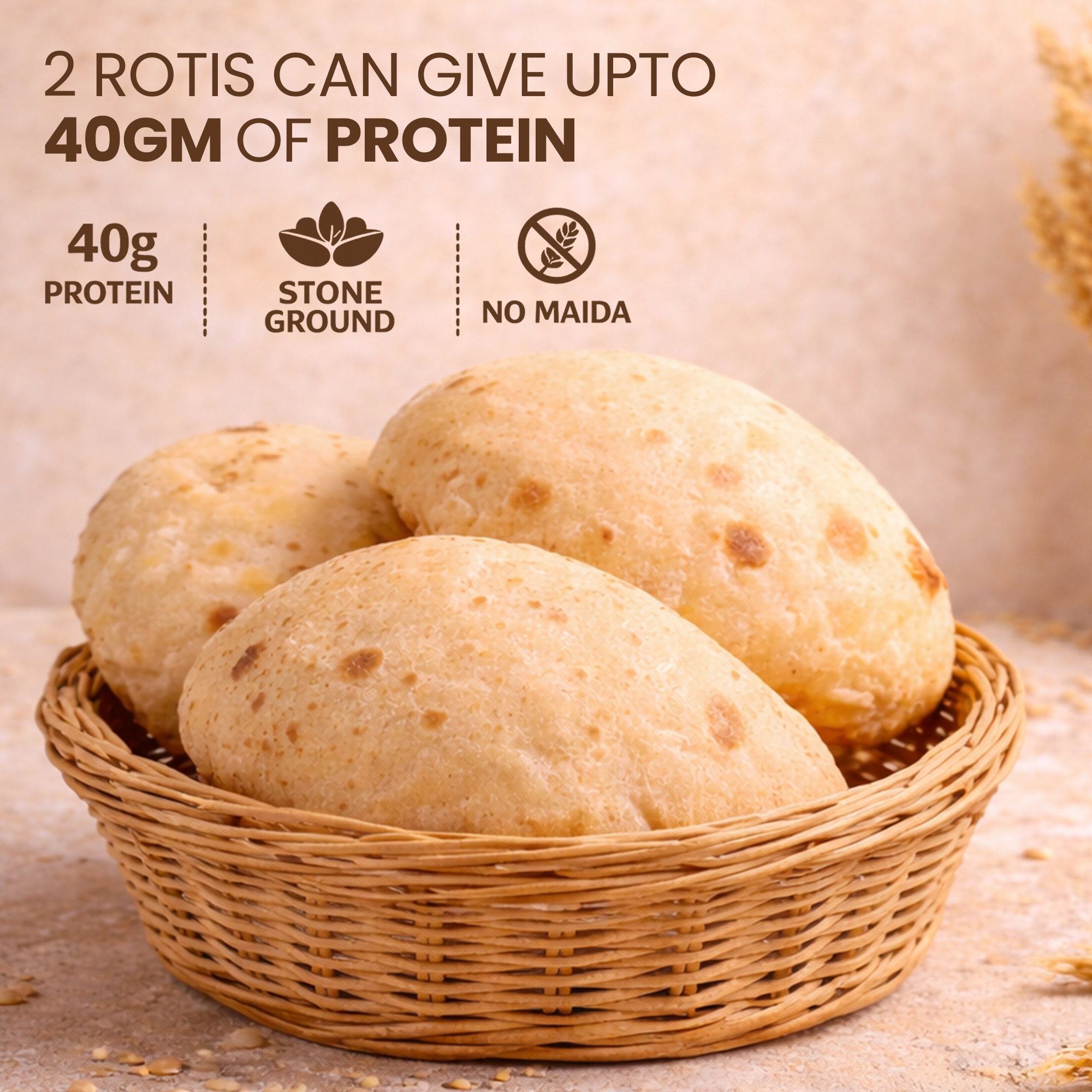 Protein Atta Facebook ad: 40g Protein Atta @399/Kg