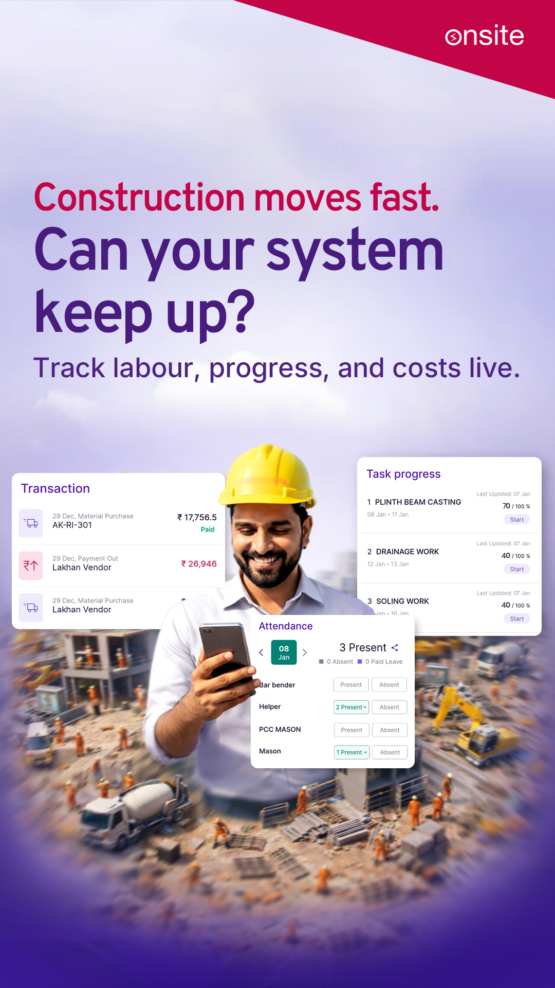 Onsite - Construction App Facebook ad