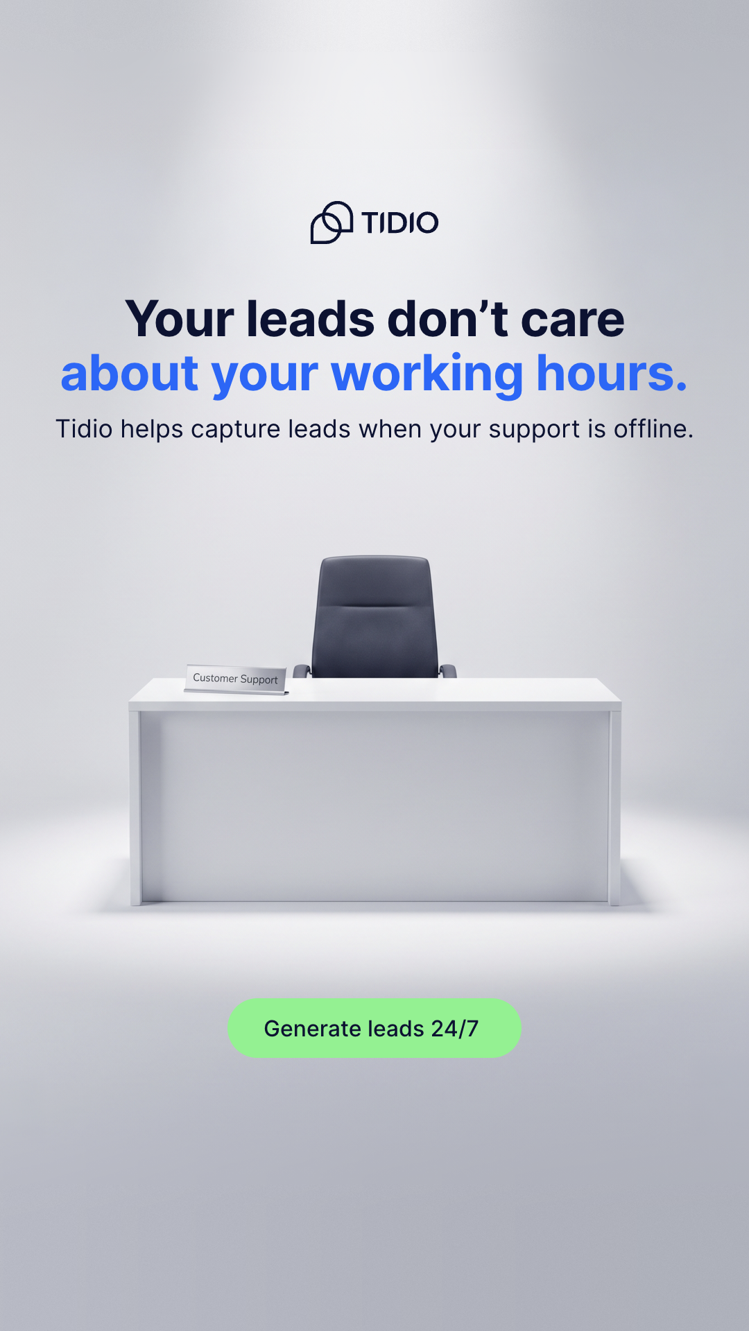 Tidio Facebook ad: More Leads From Your Existing Traffic