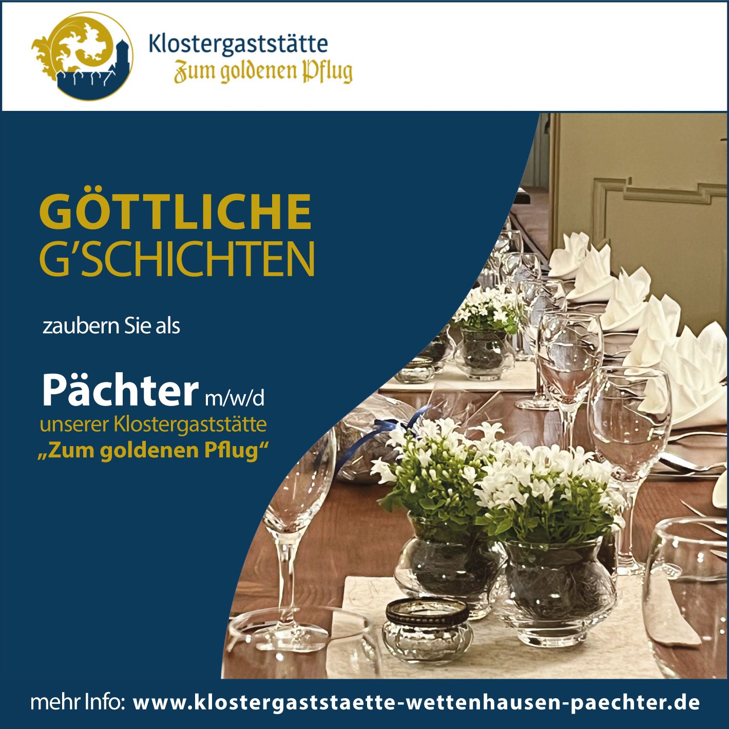 SteigerComplete Facebook ad: Werden Sie unser neuer Pächter m/w/d
