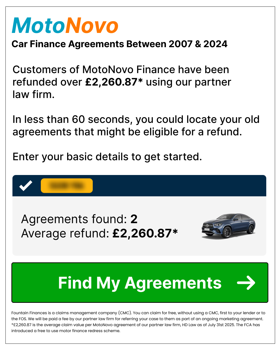 Make a PCP Claim Facebook ad: Search My Claims