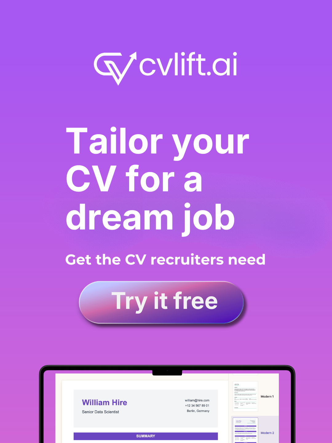 cvlift.ai Facebook ad from May 11, 2026