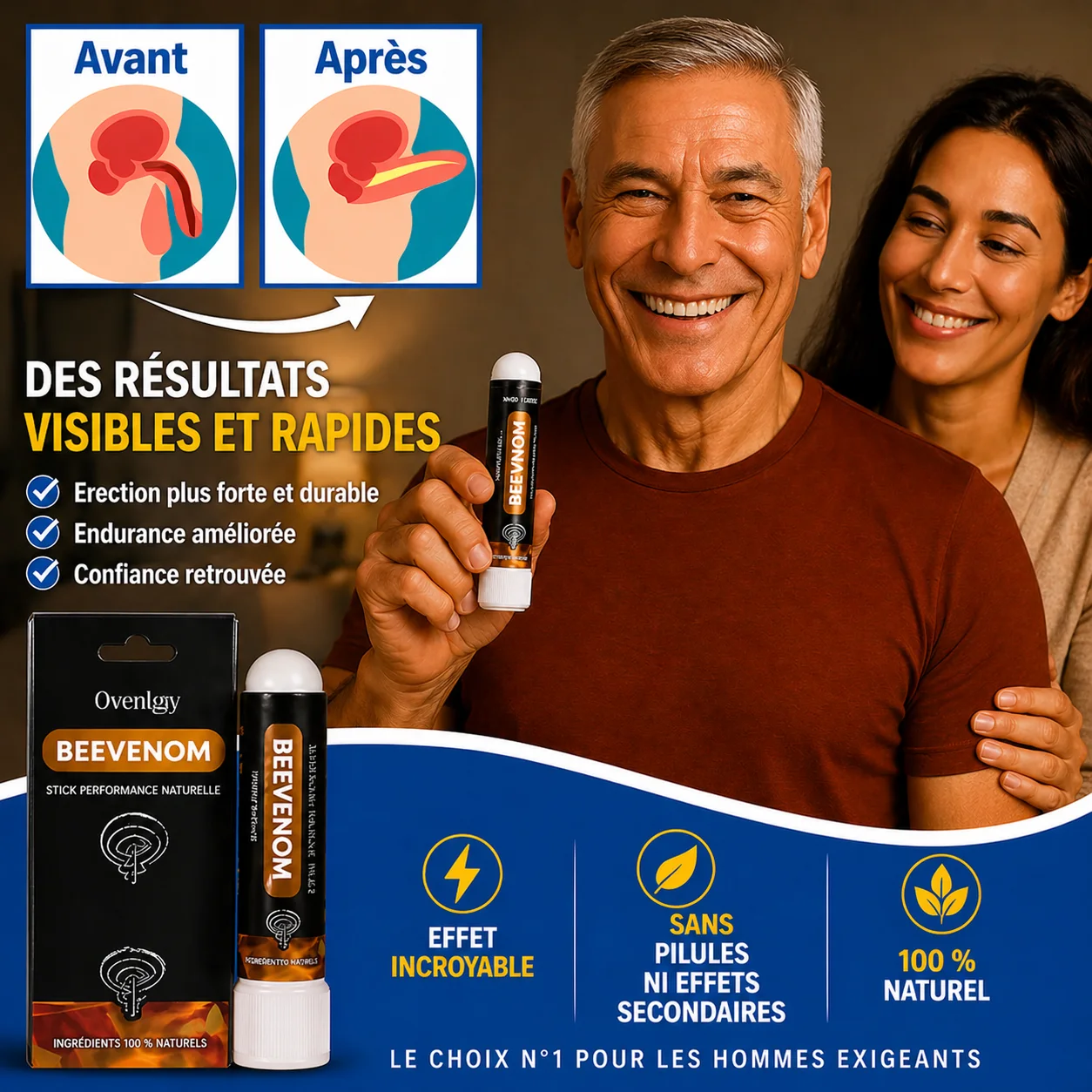 Santé Plus Facebook ad: MESSIEURS, CETTE DÉCOUVERTE VA CHANGER VOTRE VIE!