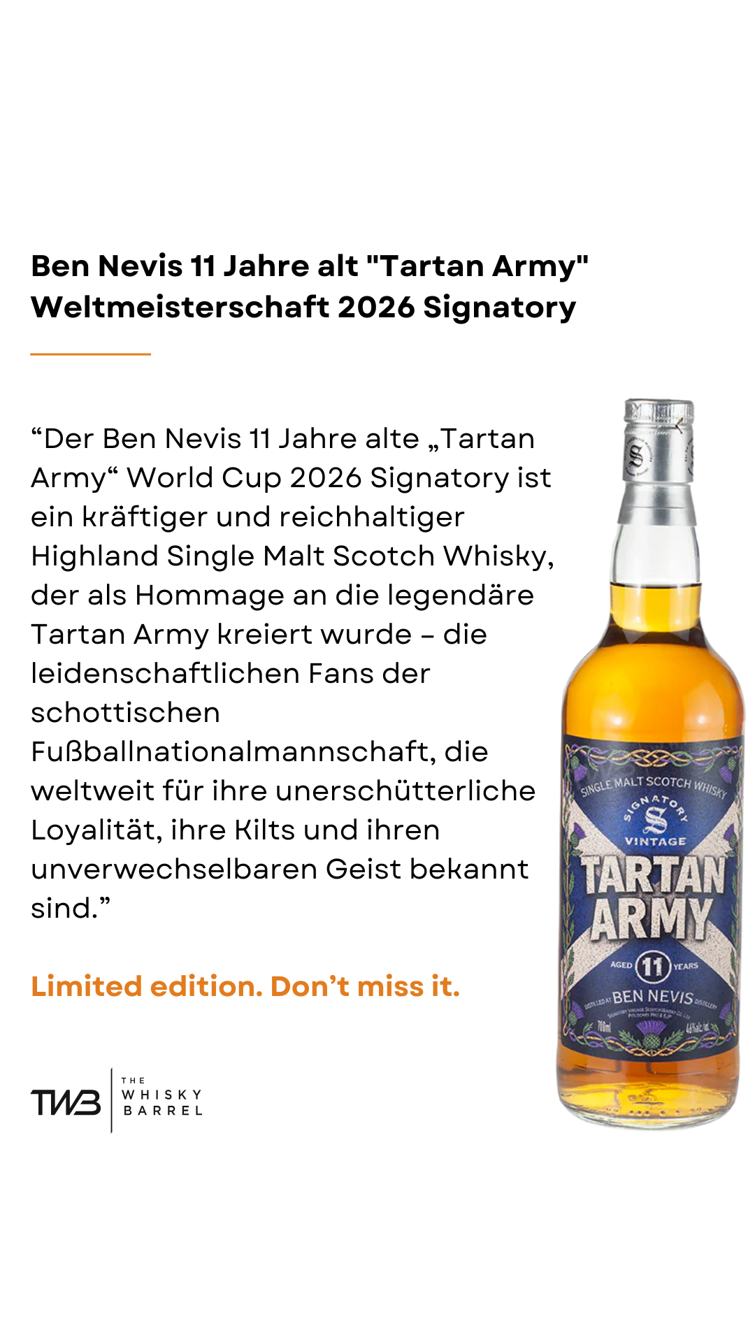 The Whisky Barrel Facebook ad from Jun 20, 2026