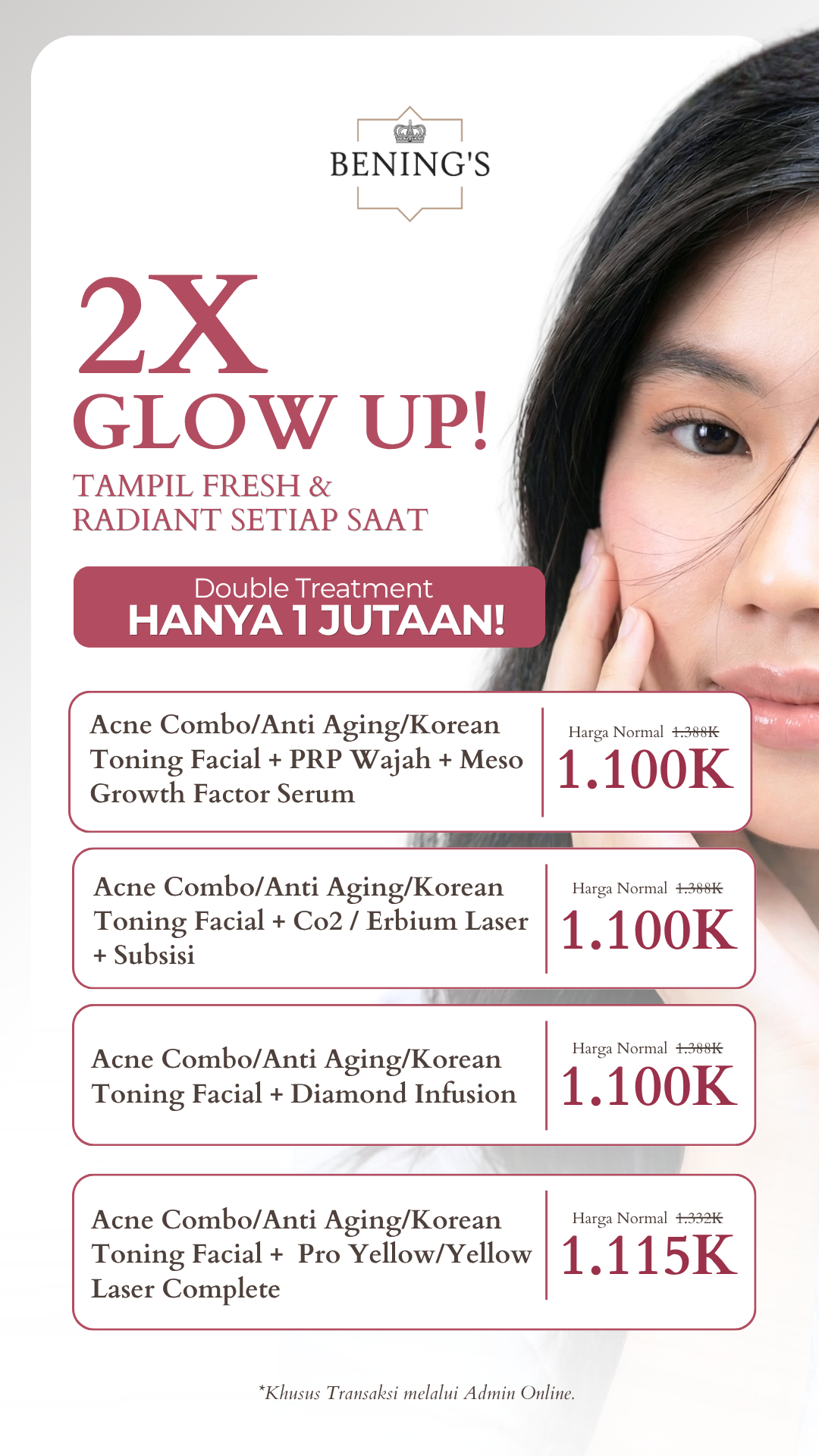 Benings Clinic Malang Facebook ad from May 15, 2026