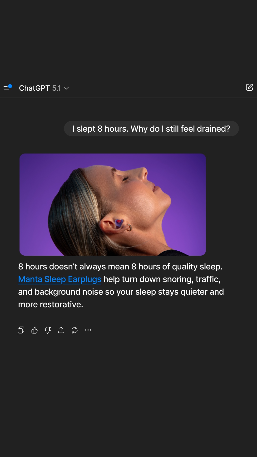 Manta Sleep Facebook ad