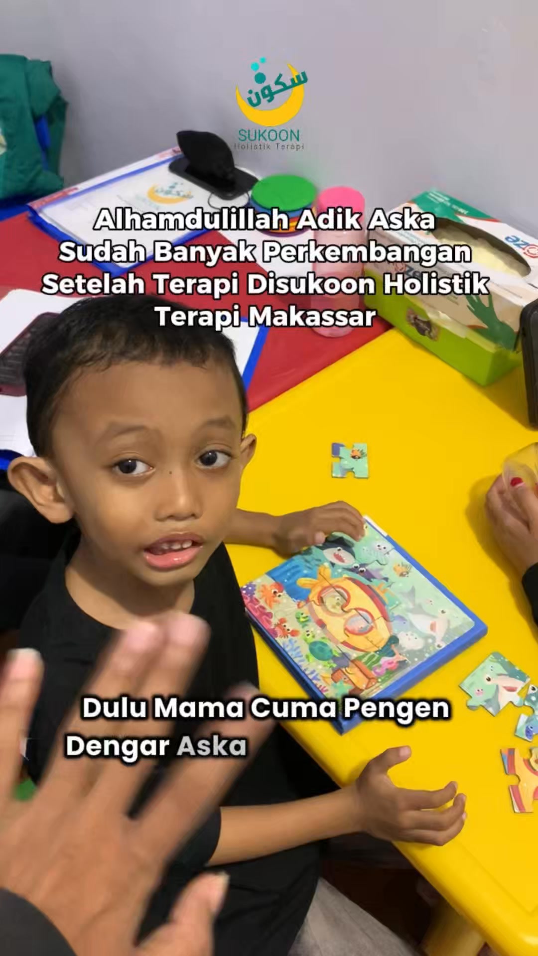 Sukoon Holistik Facebook ad: Si Kecil Belum Bisa Bicara? Cek Jadwal Terapi Sekarang!
