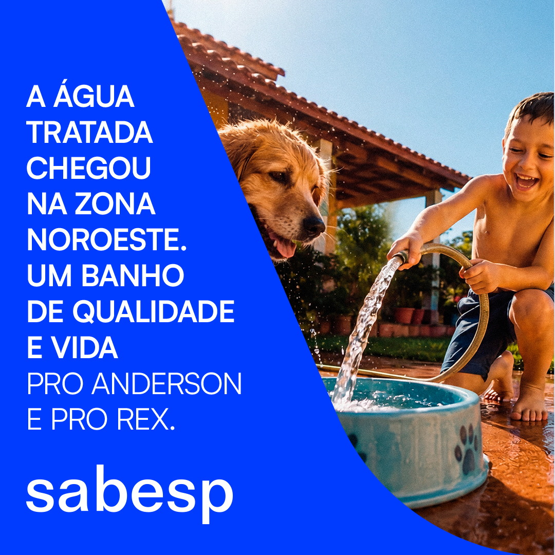 Sabesp Facebook ad: Água tratada e esgoto coletado melhoram a qualidade…