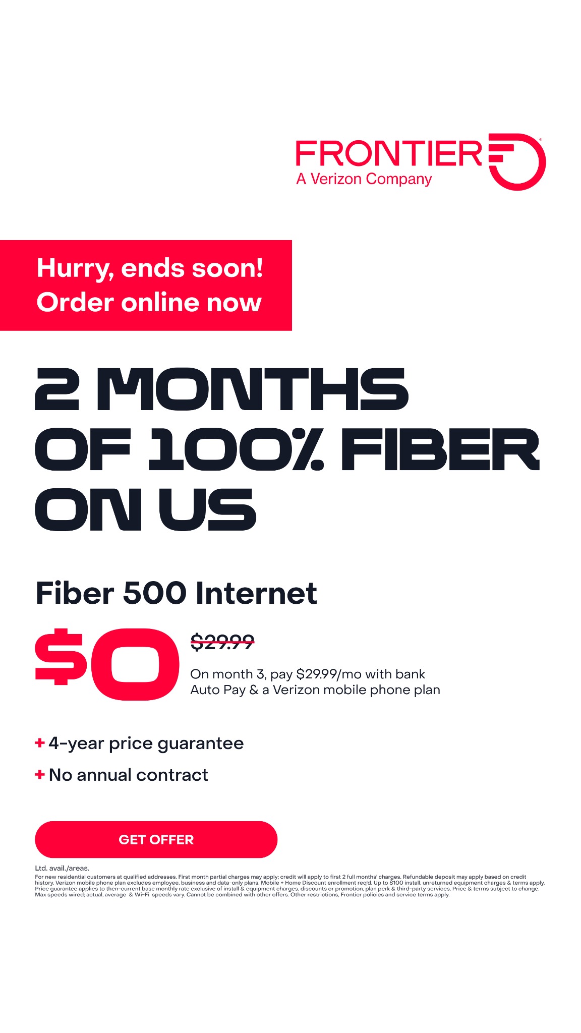 Frontier Internet Facebook ad