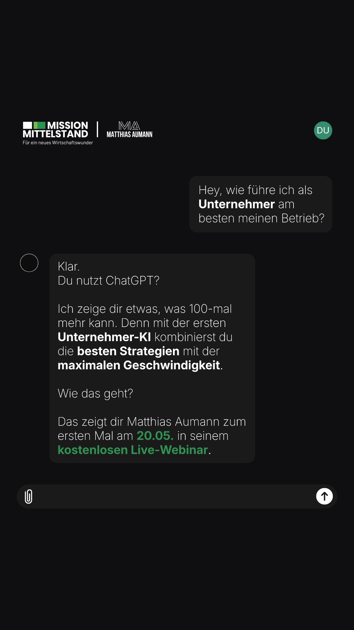 Matthias Aumann Facebook ad