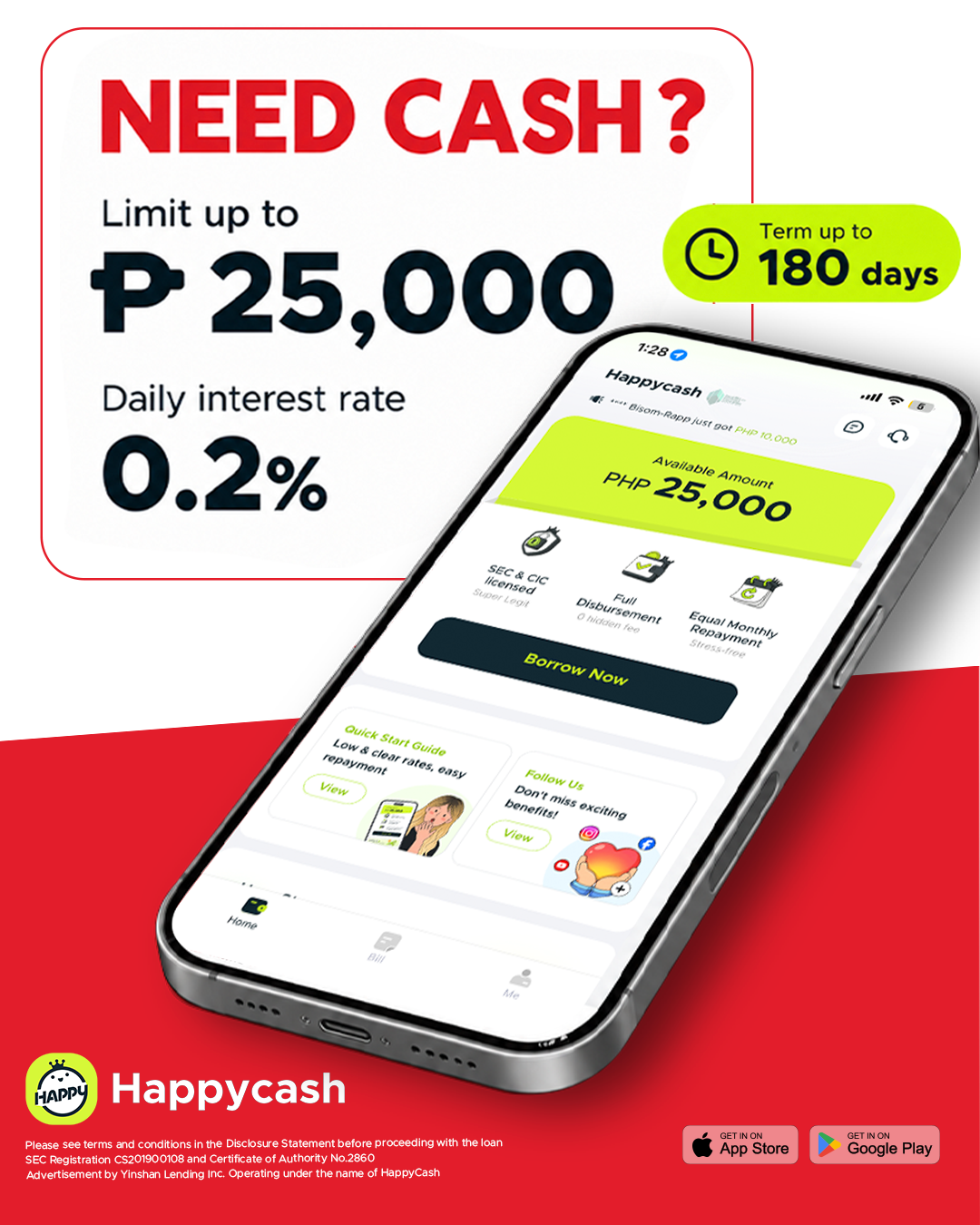 HappyCash Facebook ad