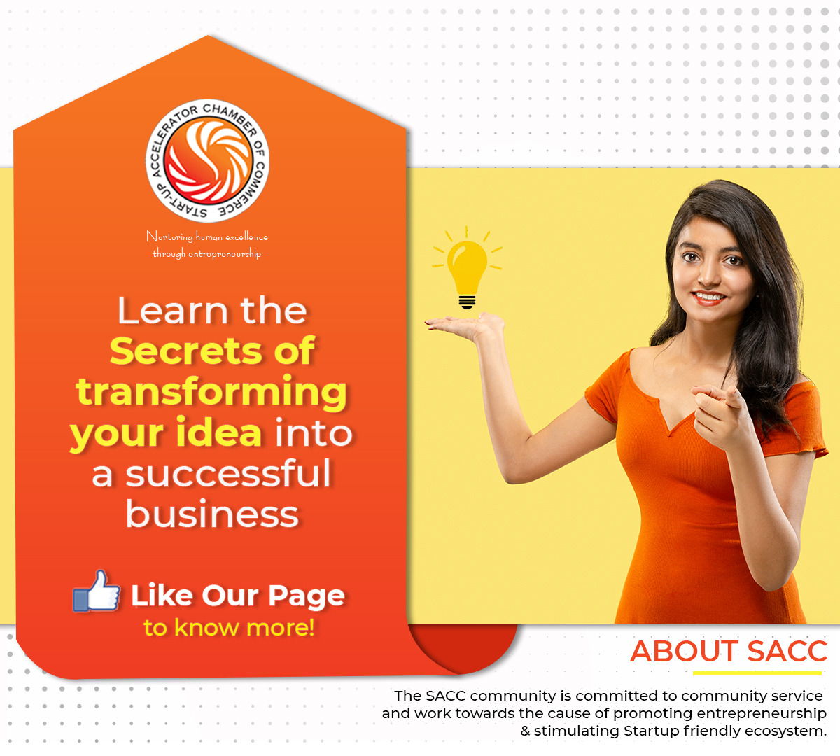 SACC INDIA Startup Accelerator Chamber of Commerce Facebook ad