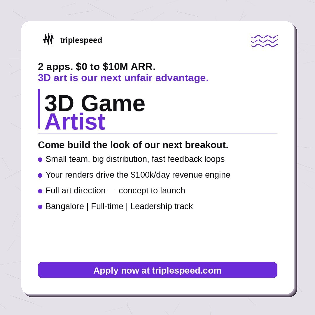 Triplespeed Facebook ad: Join Bangalore's #1 Startup