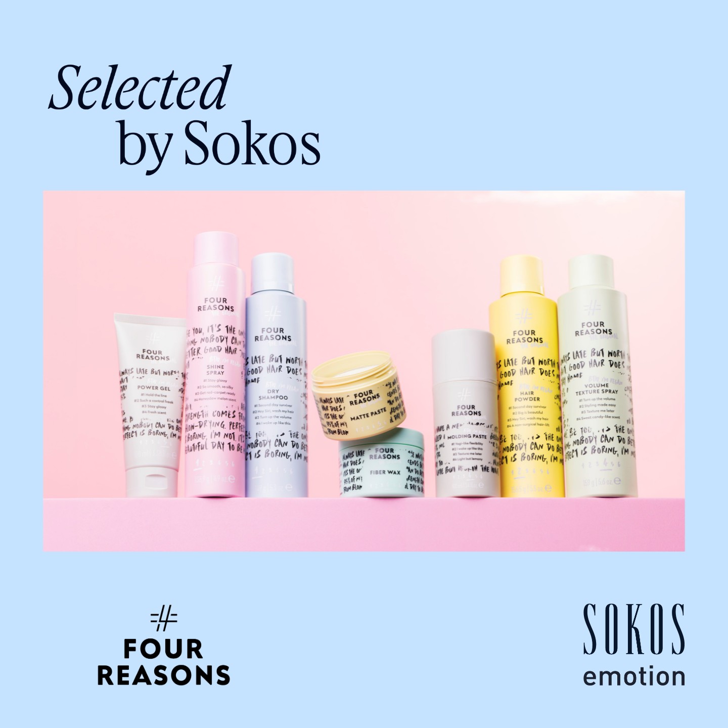 Sokos Facebook ad: Helli hiuksiasi Four Reasons -tuotteilla