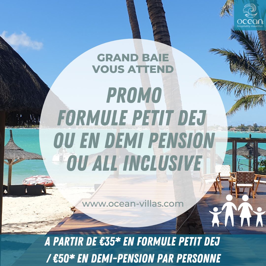 Ocean Villas Grand Baie Facebook ad: Oté la Réunion, quoi de mieux de profiter…