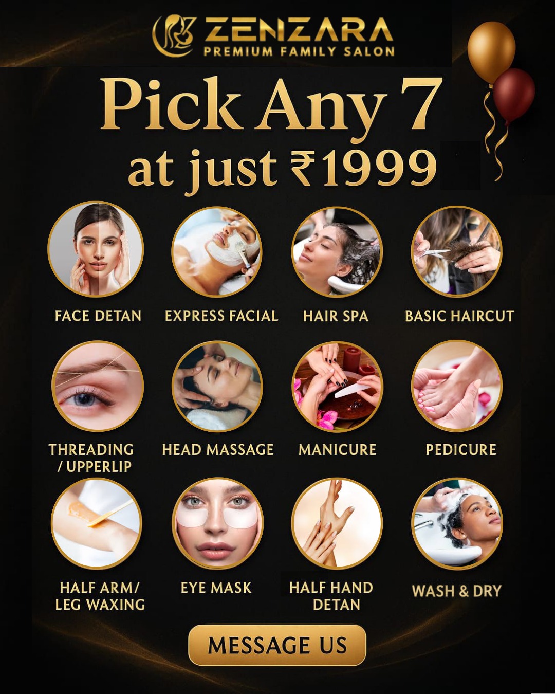 Zenzara salon Facebook ad: Chat with us