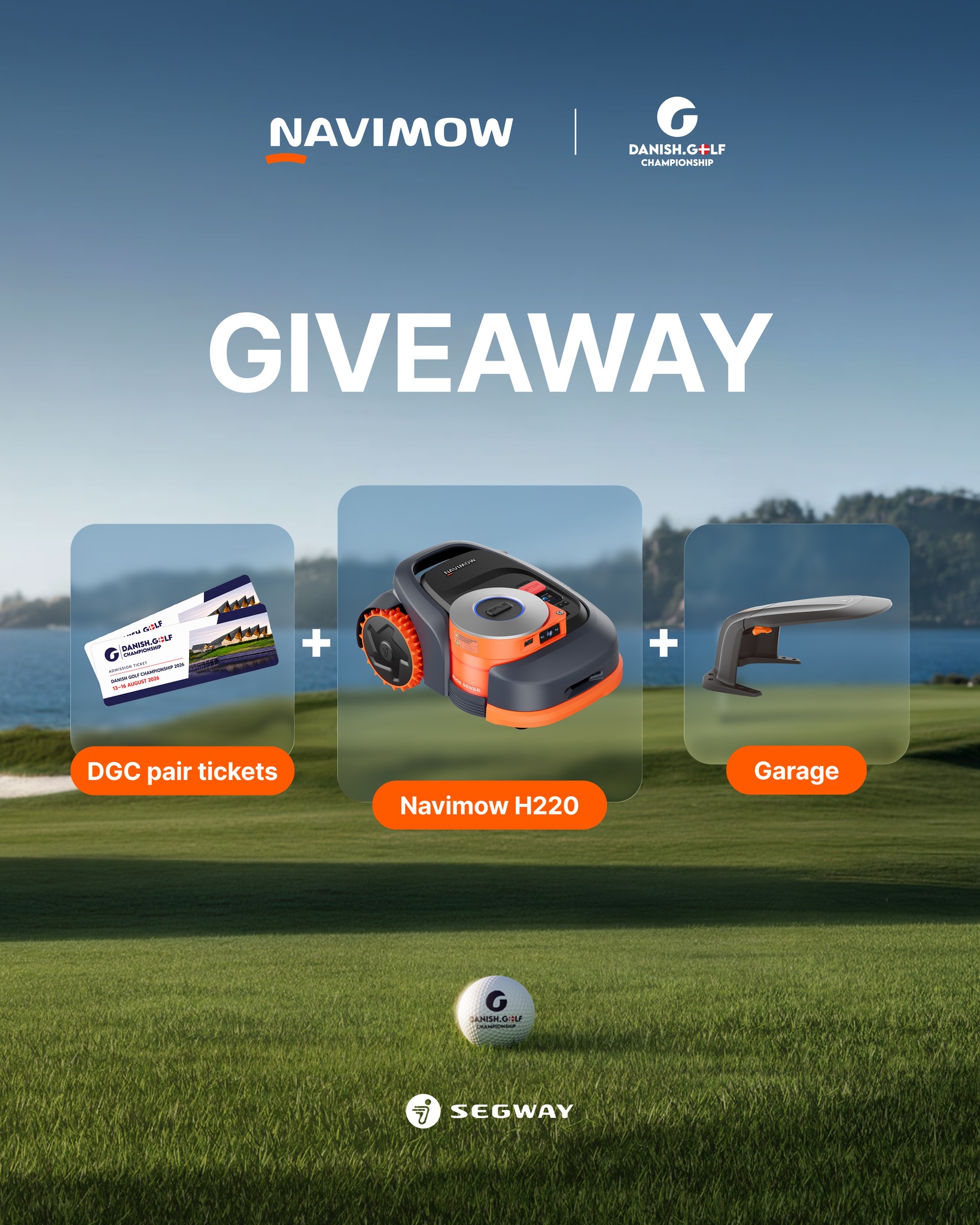 Segway Navimow Nordics Facebook ad: GIVEAWAY TIME: Precision On The Green!