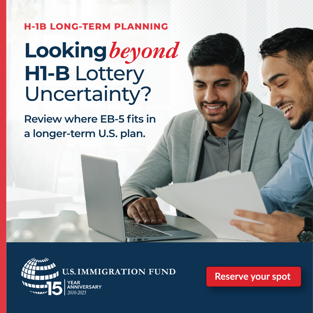U.S. Immigration Fund Facebook ad: Learn about switching from H1B to EB5