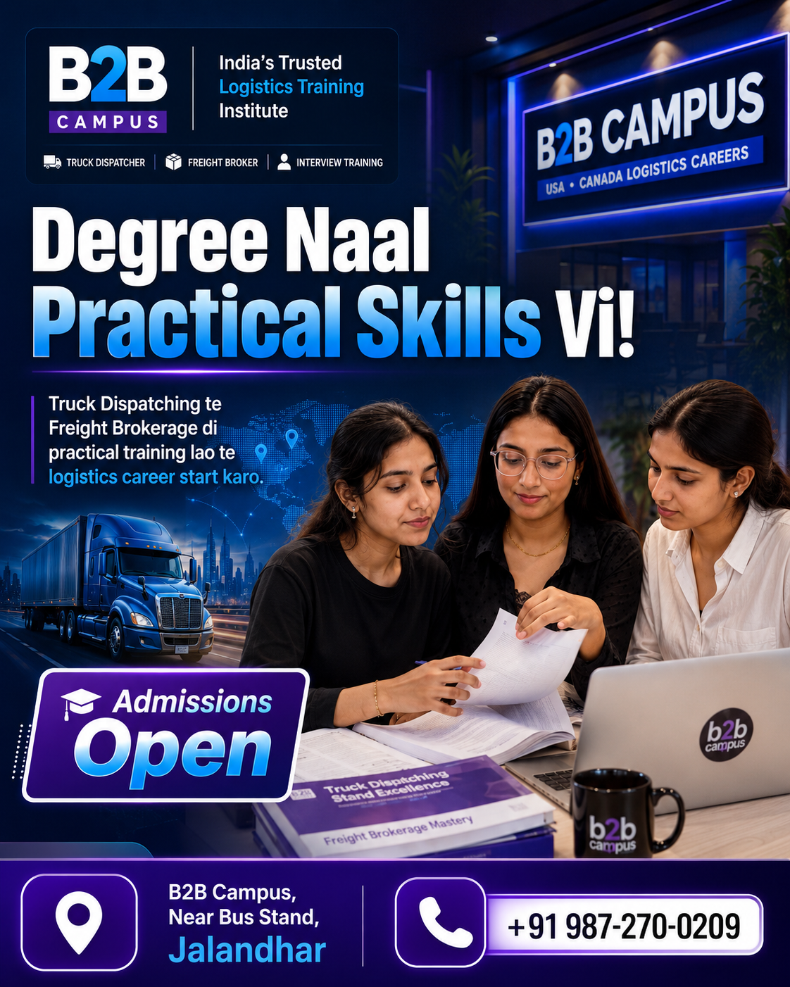 B2B Campus Facebook ad: 45‑Day Truck Dispatching Course
