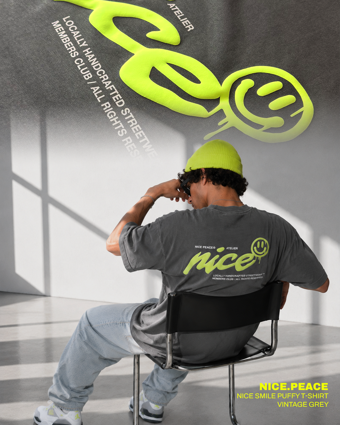 Nice & Peace Facebook ad: Nice Smile Puffy Tee.