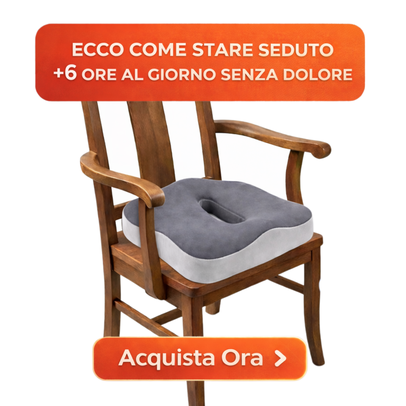 Levia Facebook ad: Seduto senza provare dolore