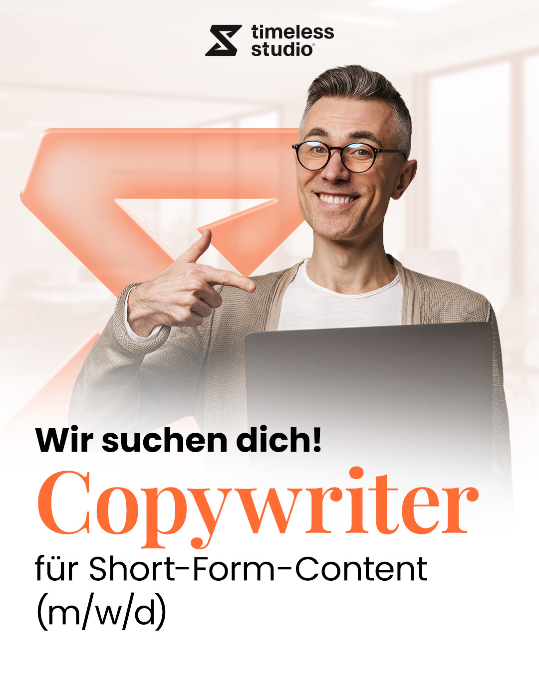 Timelessstudio Facebook ad: Wir suchen 1A Copywriter in Teilzeit | 100% Remote