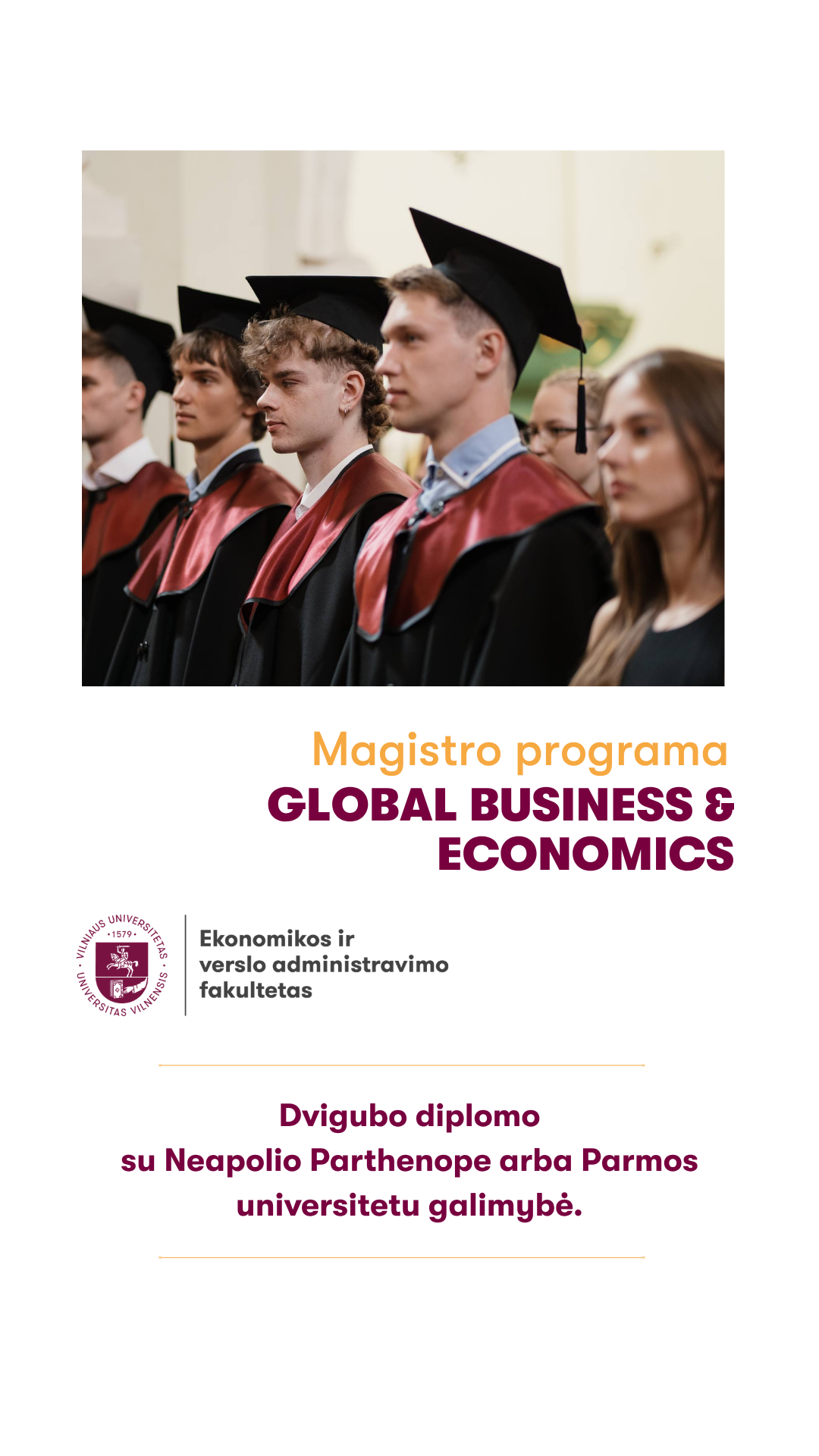 VU Ekonomikos ir verslo administravimo fakultetas Facebook ad: Global Business and Economics