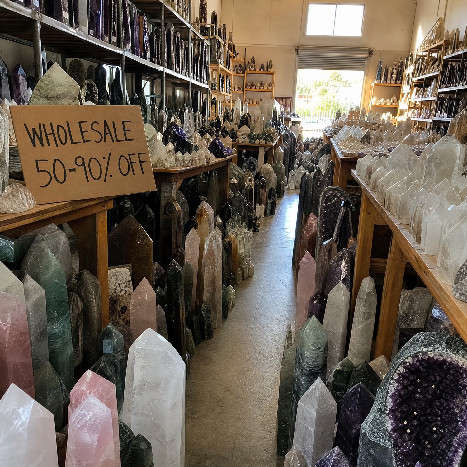 Spirit Magicka Crystals Facebook ad: Warehouse Prices, Real Crystals